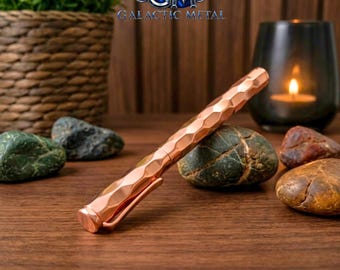 Hammered Copper Pen, Handmade 7th Anniversary Gift for Him or Her, Personalized Wedding Groomsmen Gifts, Executive Pen, Custom Engraved Box