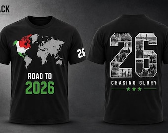 Maglietta da calcio Coppa del Mondo 2026 per tutti i paesi, pallone da calcio, tifoso, giorno della partita, magliette sportive per ragazzi, abbigliamento sportivo per uomo, donna e bambini, regalo.