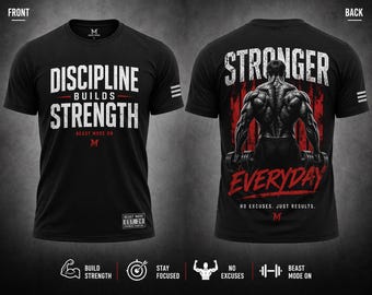 Fitness Gym Shirt Motivational Quote Weightlifting Workout Bodybuilding T-Shirt Powerlifting Inspirational Gym Wear Gift