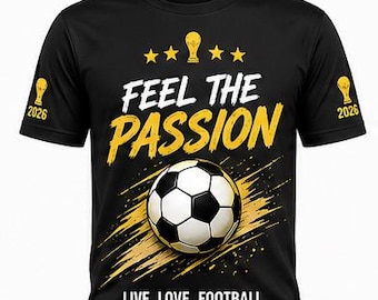 Camiseta de Futebol Copa do Mundo 2026 para Fãs de Futebol Americano, Ideal para o Dia do Jogo, para Jovens, Homens, Mulheres e Crianças - Roupa Esportiva para Presente