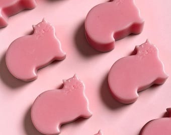Pastillas de cera aromáticas hechas a mano con forma de gato (paquete de 8)