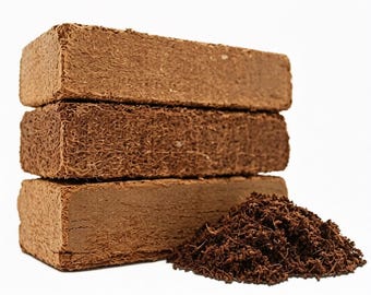 Ladrillo de fibra de coco orgánico, sustrato de tierra sostenible sin turba