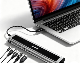 Universeel laptopdockingstation, 100 W snellaadhub, 4K HDMI, USB-C/A-poorten