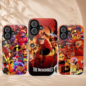 Disney Pixar Incredibles Phone Case, Mr Incredible Elastigirl Violet Dash Epic Collage, Unleash Your Inner Hero Gift For iPhone and Samsung