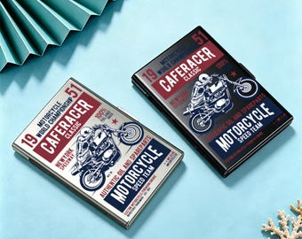 Vintage Biker Accordion Stainless Card Holder, RFID Metal Wallet--Retro Biker Gift For Him