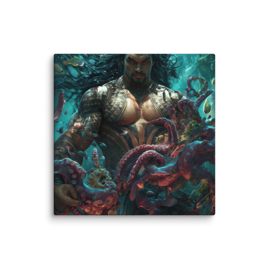 Hawaii Art Kanaloa Hawaiian Ocean God Digital Oil Painting, Hawaii ...