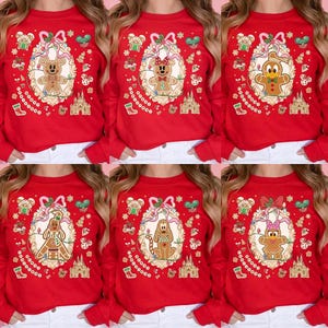 Merry Christmas Sweatshirt, Disney Gingerbread Mickey Minnie Pluto Donald Jumper, Vintage Holiday Magical Family Vacation Crewneck