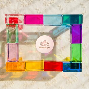 Acrylic high-transparent building block cube, rainbow rectangular building block , children's educational toys