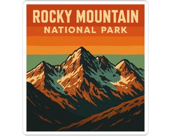 Rocky Mountain National Park Sticker, Vintage Mountain Travel Decal