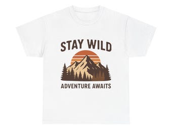 Stay Wild Mountain Graphic Tee, Adventure Awaits Wanderlust Shirt