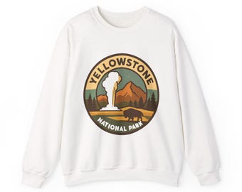 Yellowstone National Park Bison Sweatshirt, Vintage Outdoor Adventure Pullover