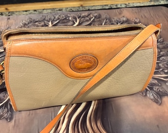 Vintage Dooney & Bourke Taupe Carmel Leather Shoulder Bag