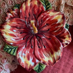 Hibiscus Flower Shaped Ceramic Plate - Etsy