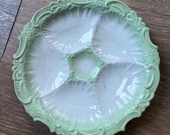 A vintage Weimar German porcelain oyster or relish serving dish.