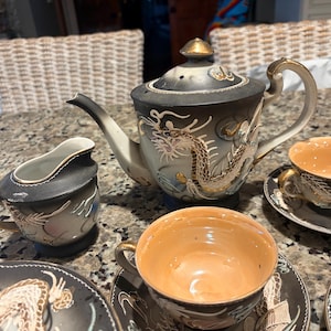 Japanese Moriage Dragonware Tea Set - Etsy