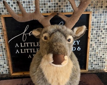 Whimsical Faux deer mount.