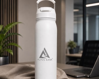 Botella de agua personalizada de acero inoxidable de 710 ml, vaso térmico con nombre personalizado, taza de viaje aislante.