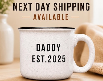 Regalo del Día del Padre para papá, taza personalizada para fogata, taza de esmalte con nombre personalizado, taza de café moteada, taza de camping para papá, regalo para él