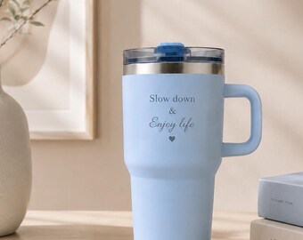 Vaso térmico con logotipo personalizado, taza de viaje grabada con láser, vaso personalizado (591 ml)