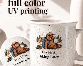 Custom Speckled Campfire Mug, Personalized 15oz Coffee Mug, Custom Logo Mug, , Employee Gift, Camping Mug