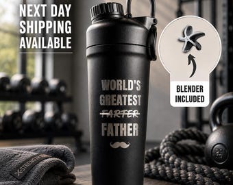 Regalo del Día del Padre para papá, botella mezcladora de proteínas personalizada, mezcladora de acero inoxidable de 770 ml grabada a medida, regalo de fitness para amantes del gimnasio.