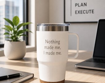 Vaso térmico personalizado grabado, taza aislante de acero inoxidable de 24 oz, taza con logotipo personalizado (base de corcho)