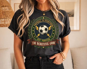 Retro Football Badge Shirt – Vintage Soccer Crest Tee, Heritage Fan Gift