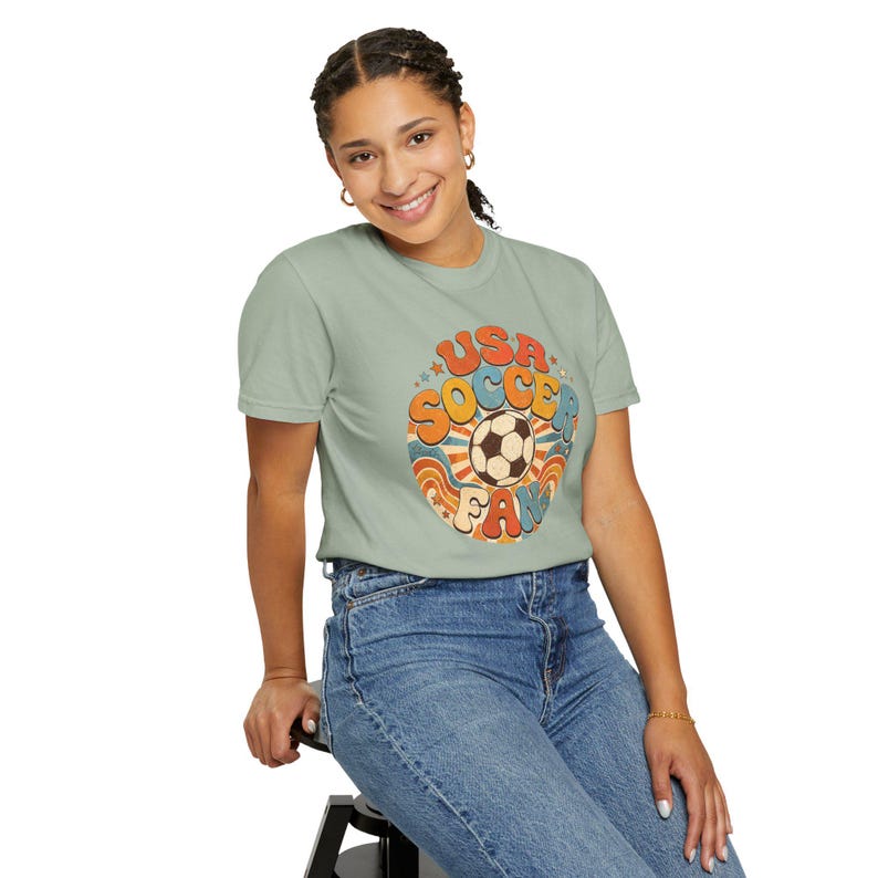 USA Soccer Fan Shirt – Retro Groovy Football Tee, World Cup 2026 Comfort Colors image 12