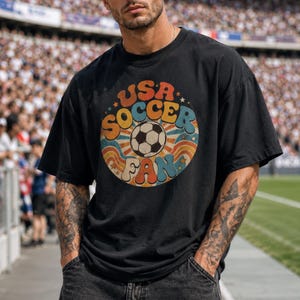 USA Soccer Fan Shirt – Retro Groovy Football Tee, World Cup 2026 Comfort Colors image 6