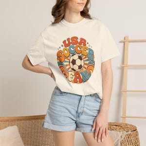 USA Soccer Fan Shirt – Retro Groovy Football Tee, World Cup 2026 Comfort Colors image 8