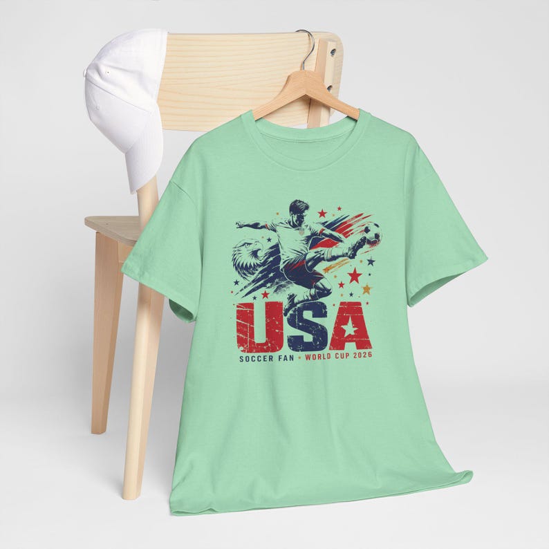 USA Soccer Fan Shirt — Stars and Stripes Football Tee, USMNT World Cup 2026 Gift, American Soccer Shirt Men Women image 9