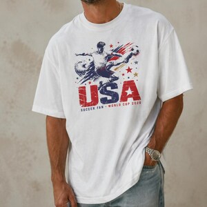 USA Soccer Fan Shirt — Stars and Stripes Football Tee, USMNT World Cup 2026 Gift, American Soccer Shirt Men Women image 2