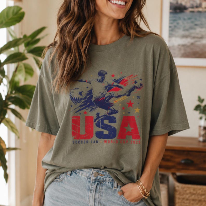 USA Soccer Fan Shirt — Stars and Stripes Football Tee, USMNT World Cup 2026 Gift, American Soccer Shirt Men Women image 5