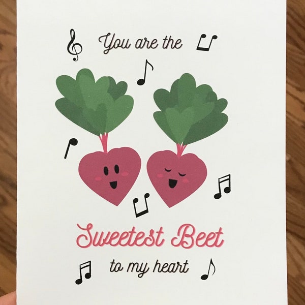 Love You’re Sweet Card - Pun Beet Food Vegetable -  For Partner Significant Other  - gender neutral lgtbq card