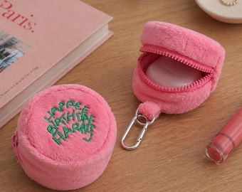 Mini sac à main pour gâteau d'anniversaire Wizard, sac rose magique pour pièces de monnaie, pochette porte-clés fandom, joli cadeau pour elle, support pour AirPod, Happee Birthdae Harry