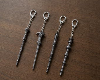 Baguette magique inspirée de HP en métal | Porte-clés baguette de sorcier, baguette de sureau Hermione Voldemort, cadeau de fan HP