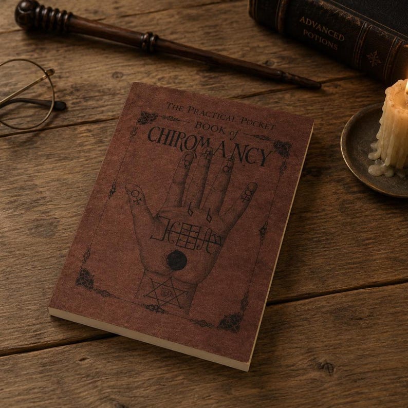 HP Chiromancy Pocket Book | HP-inspirerad handledning för kirurgi och spådom | Vintage mini-trollkarlsbok | Samlarpresent för fans och magiälskare bild 1