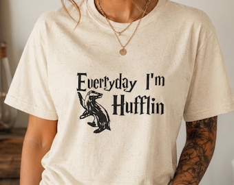-shirt Je suis Hufflin tous les jours | Illustration du corbeau inspiré de Poufsouffle