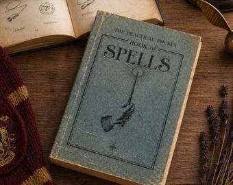 Livre de sorts de sorcier | Grimoire magique inspiré de HP | Fan de cosplay à collectionner | Cadeau mini grimoire de style vintage pour les fans de magie