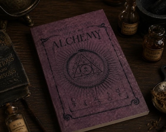 HP Alkemi Pocketbok | HP-inspirerad guide till magiska trolldrycker | Vintage mini-trollkarlsbok | Samlarpresent för magi- och alkemiälskare