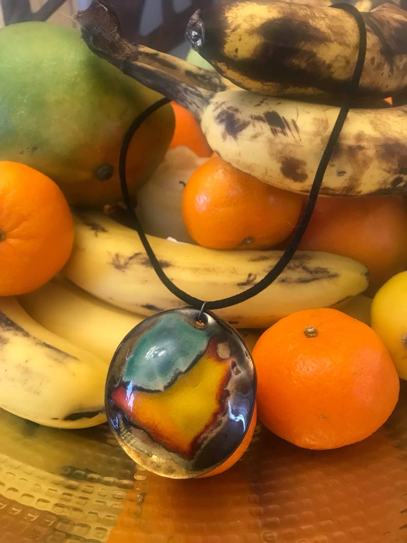 Ceramic shops handmade pendant/necklace