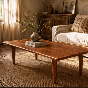 Mesa de centro de madera maciza, mesa de centro de madera hecha a mano, mesa de salón rústica moderna, mesa de centro rectangular, mesa de centro de estilo rústico.