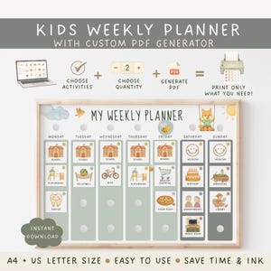 Toddler Weekly Schedule Printable, Kids Visual Calendar, Preschool Routine Board with Activity Cards, Co Parenting Chart, Weekly Routine PDF