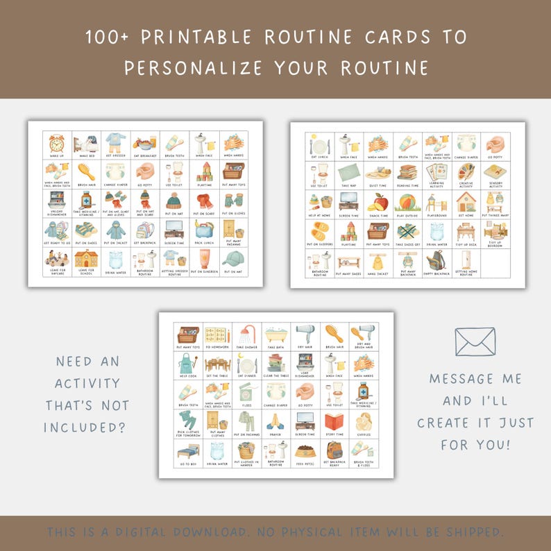 Kids Routine Short Text Kids Daily Routine Chart Printable | Morning & Evening Schedule for ...