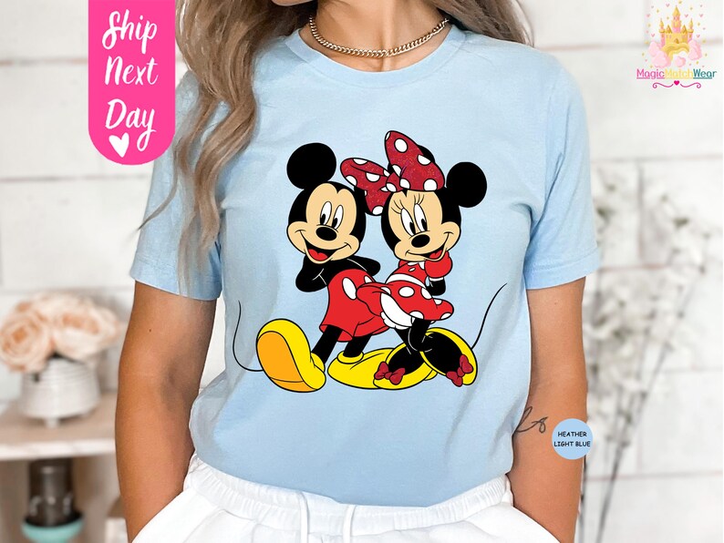 Mickey Minnie Mouse par-T-shirt PNG digital nedladdning bild 2