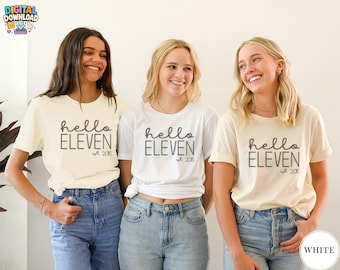 Hello Elf Est 2015 Shirt, 11.Geburtstag Shirt, 11.Geburtstag Shirt, Elfter Geburtstagsgeschenk für Mädchen-Jungen, Geburtstagsparty Shi PNG Digital