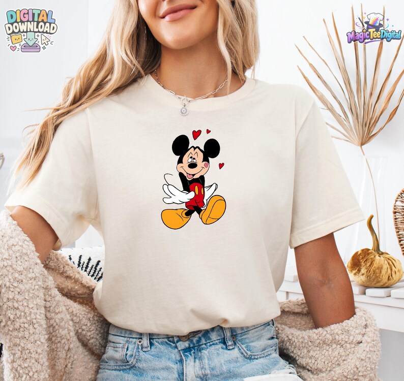 Love Mickey Mouse Heart PNG Digital Download for T-Shirt Design image 5