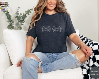 Comfort Colors Christmas Gingerbread Cookies Shirt, Festive Holiday Outfit, Womens Xmas Graphic Tee, Cute Gingerbread shirt, Chr PNG Digital