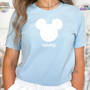 Custom Name Mickey Mouse Head T-Shirt, Personalized Disney Shirt PNG Digital Download image 3