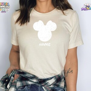 Custom Name Mickey Mouse Head T-Shirt, Personalized Disney Shirt PNG Digital Download image 1